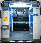 01_Allestimento per Volkswagen Transporter con cassetti, ripiani, portamorsa, 