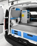 02_Scaffalatura ad altezza ridotta su Dokker per elettricista 