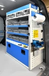 03_Parete destra Transporter con ripiano con contenitori in plastica estraibili Syncro