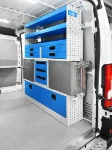 03_Taniche in acciaio inox, cassetti e ripiani di scaffalatura su Peugeot Boxer