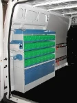 Torretta Syncro Ultra nel NV250 con cassettini a vista, cassetti e vano con anta