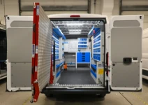 Allestimento con rampa di carico e scaffali su Toyota Proace Max