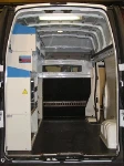 Vista d'insieme dell'allestimento Syncro Ultra nel vano di carico del NV250