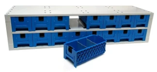 Cassettiera per furgoni in acciaio e plastica