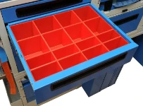 Cassetto metallico con vaschette in plastica