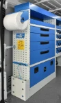 Esempio di allestimento furgone con antina inferiore con serratura