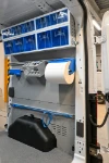 Rotaie con cinghie, portarotolo, portasiliconi e cassetti trasparenti per Transit