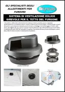 Sistema di ventilazione eolico girevole per il tetto del furgone