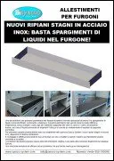 Ripiani inox per liquidi per allestimento furgoni